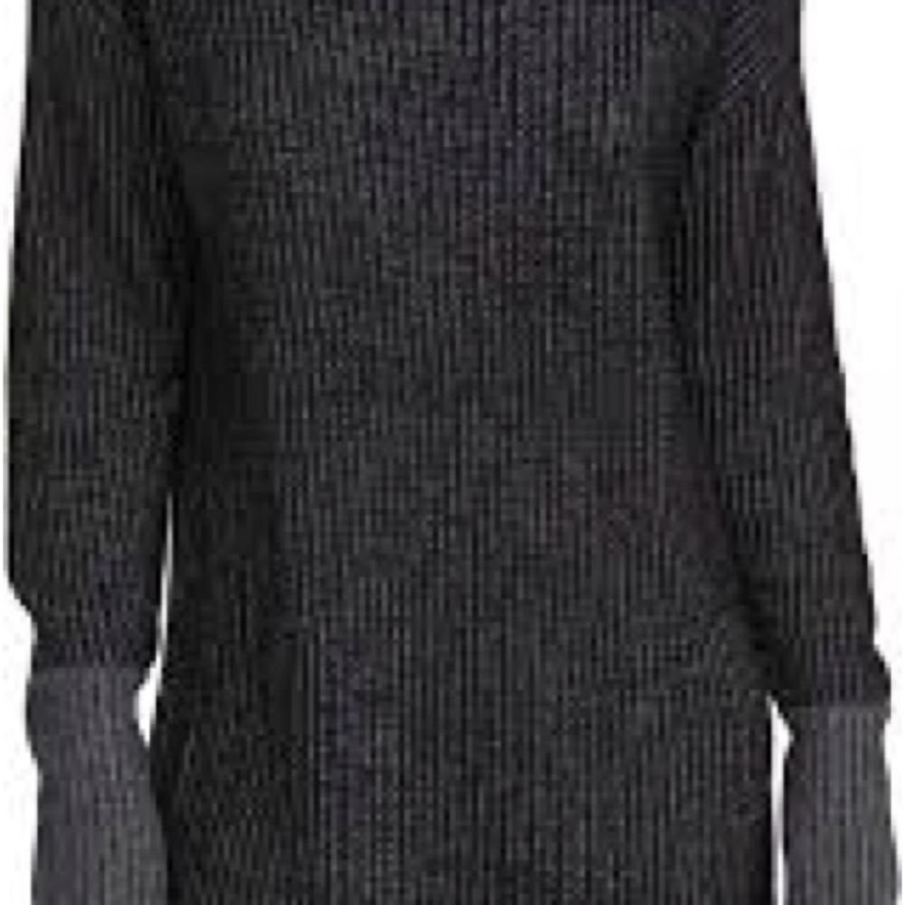 Varley Collins Black Ribbed Turtleneck Sweater